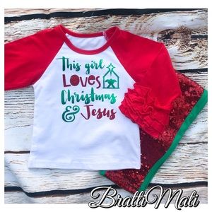 Custom Ruffle Raglan Christmas shirt